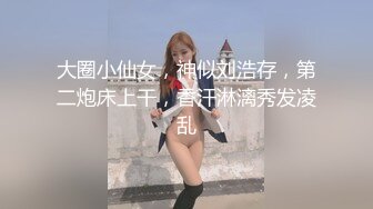 大圈小仙女，神似刘浩存，第二炮床上干，香汗淋漓秀发凌乱